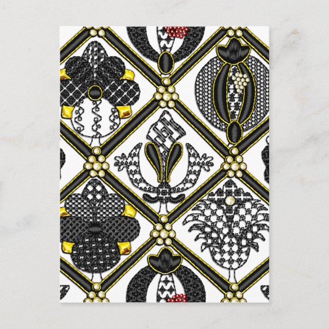 Elizabethan Blackwork tile Postcard (Front)