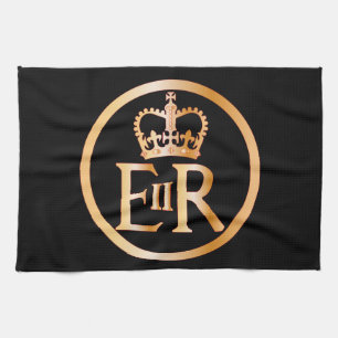 Elizabeth's Reign Emblem Tea Towel