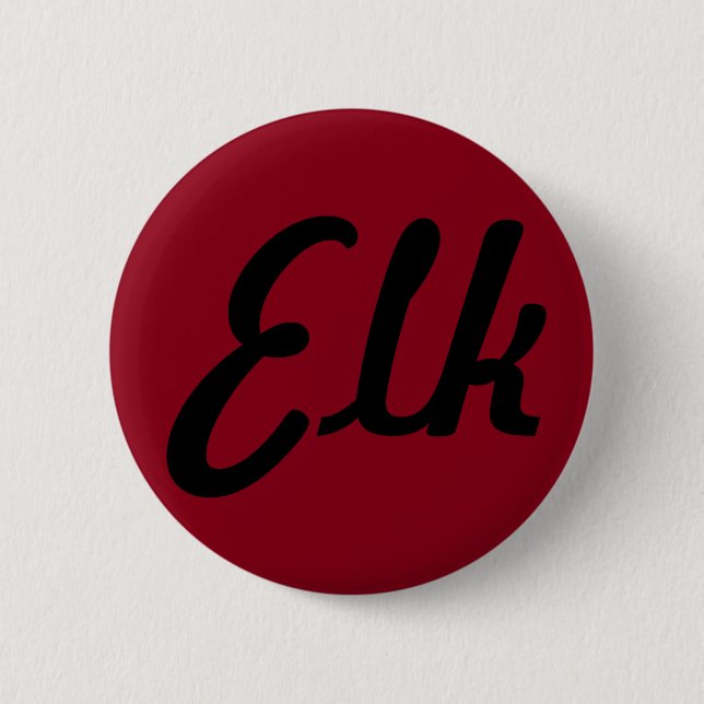 Elk 6 Cm Round Badge (Front)