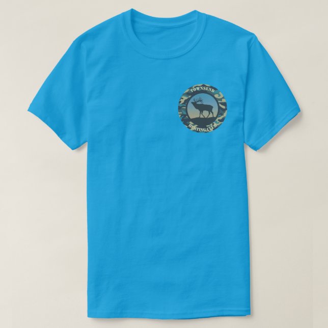 Elk and Camo Round Design T-Shirt (Design Front)