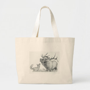 Elk and FOX Large Tote Bag