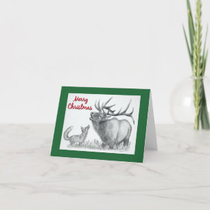 Elk and Fox Thank You Card