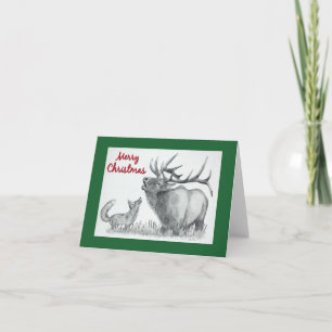 Elk and Fox Thank You Card