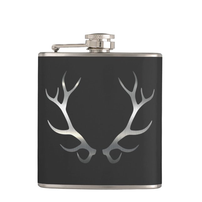 Elk Antlers Hip Flask (Front)