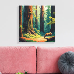 Elk at Redwood National Park Souvenir Canvas Print