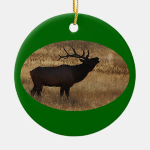 elk bugle and steam ceramic tree decoration