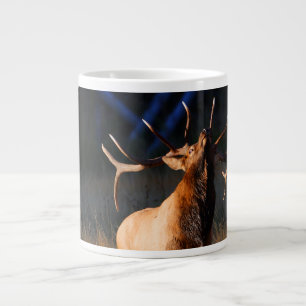 Elk Charging Large Coffee Mug