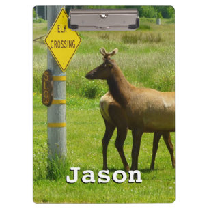 Elk Crossing California Wildlife Photography Clipboard