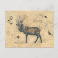 Elk Decoupage Vintage Ephemera