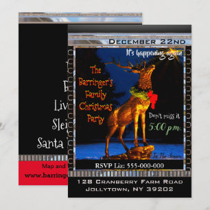 Elk Elegant Christmas Party Invitation