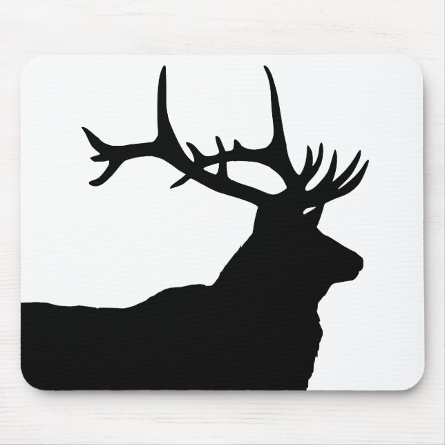 Elk Head Silhouette Mouse Pad (Front)