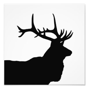 Elk Head Silhouette Photo Print