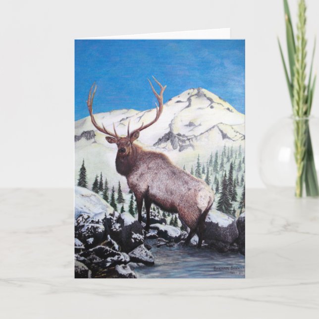 Elk Holiday Card - Customizeable (Front)