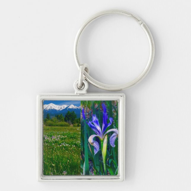 Elk Horn and Iris Key Chain (Front)