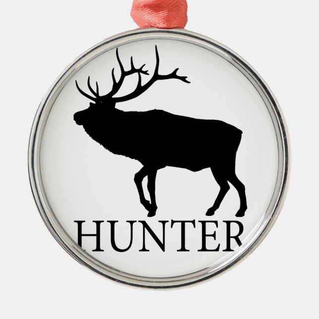 Elk Hunter Metal Tree Decoration (Front)