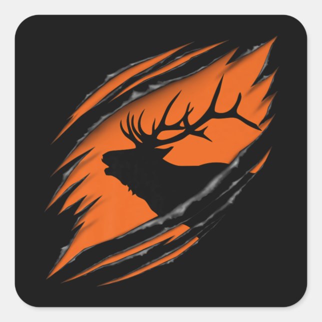 Elk Hunting Premium Square Sticker (Front)