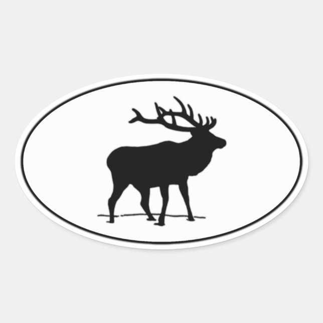 Elk Icon Oval Logo Sticker (Front)