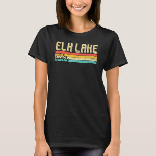 Elk Lake Michigan Retro Vintage Funny Fishing Camp T-Shirt