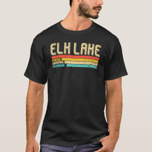 Elk Lake Michigan Retro Vintage Funny Fishing Camp T-Shirt