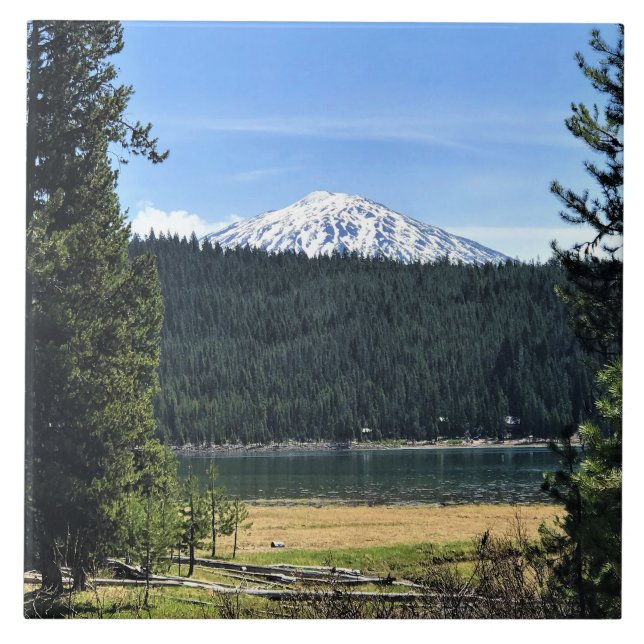 Elk Lake with Mount Bachelor, OR Tile (Front)
