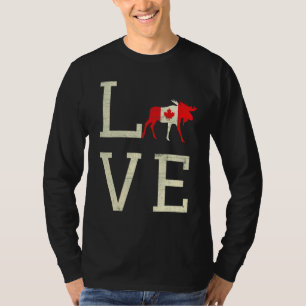 Elk Love Canada Day Maple Proud Canadian Flag Cana T-Shirt
