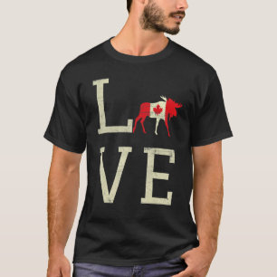 Elk Love Canada Day Maple Proud Canadian Flag Cana T-Shirt