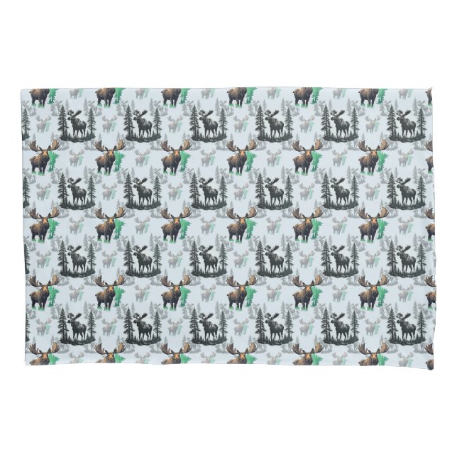 Elk Moose Antlers Deer Pattern Design  Pillowcase (Front)