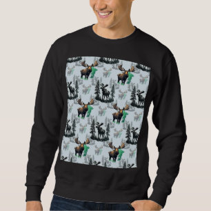 Elk Moose Antlers Deer Pattern Design Sweatshirt
