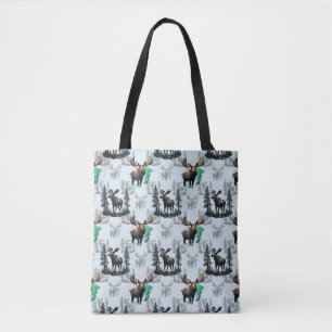 Elk Moose Antlers Deer Pattern Design Tote Bag