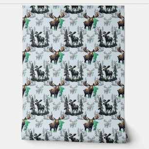 Elk Moose Antlers Deer Pattern Design Wallpaper