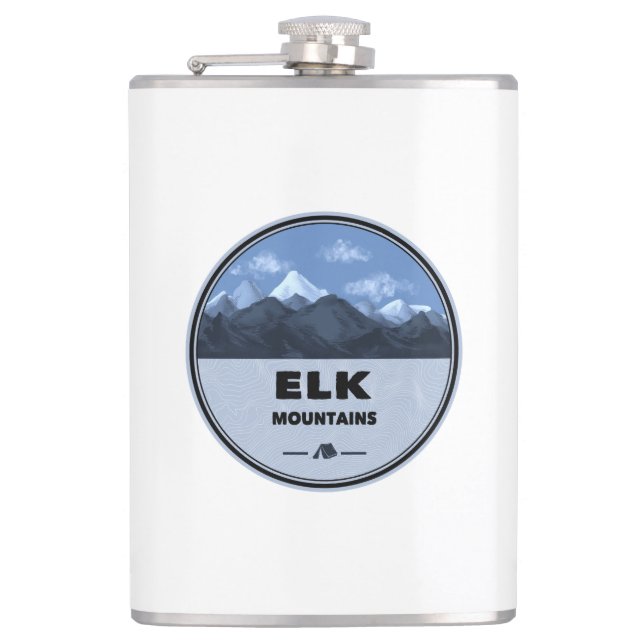 Elk Mountains Colorado Camping Hip Flask (Front)