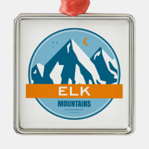 Elk Mountains Colorado Metal Tree Decoration