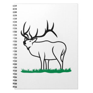 Elk Outline Spiral Notebook