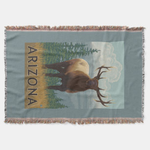 Elk SceneArizona Throw Blanket