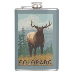 Elk SceneColorado Hip Flask