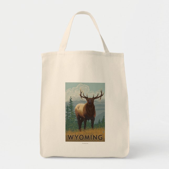 Elk SceneWyoming Tote Bag (Front)