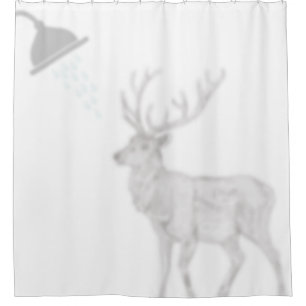 Elk Shadow Silhouette Shadow Buddies in Shower Curtain