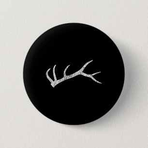 Elk Shed Rack Horn Hunting 6 Cm Round Badge