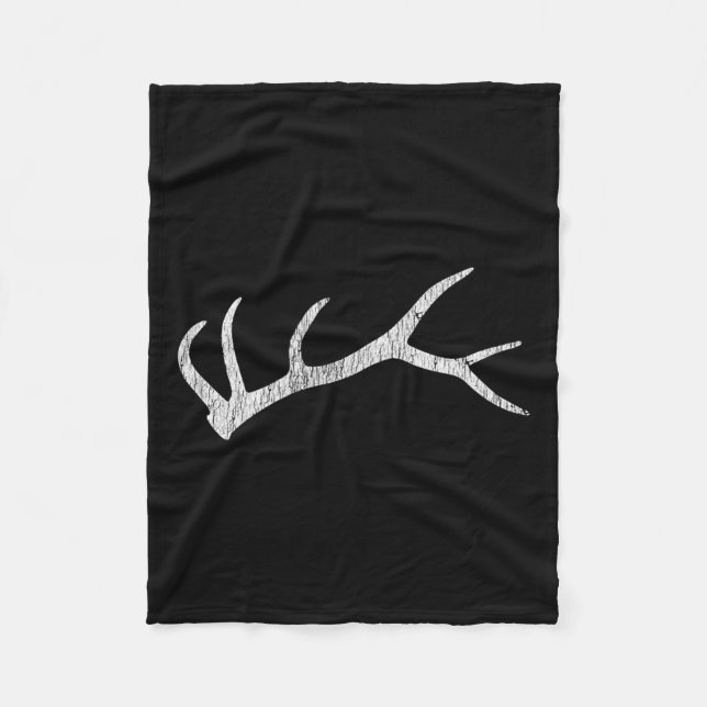 Elk Shed Rack Horn Hunting  Fleece Blanket (Front)