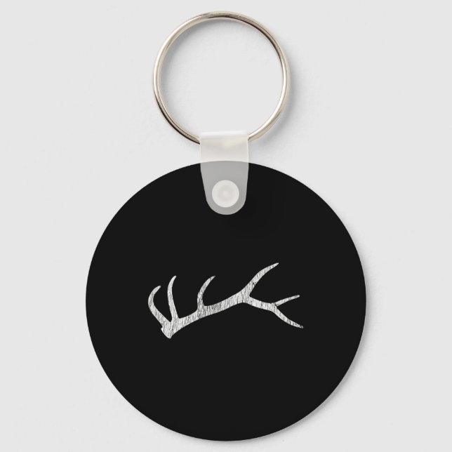 Elk Shed Rack Horn Hunting  Key Ring (Front)