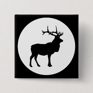 Elk Silhouette 15 Cm Square Badge