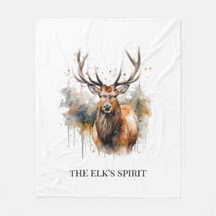 Elk Spirit Northwoods Cabin Keepsake Fleece Blanket