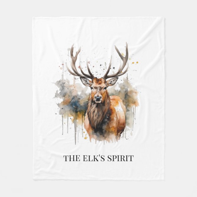 Elk Spirit Northwoods Cabin Keepsake Fleece Blanket (Front)
