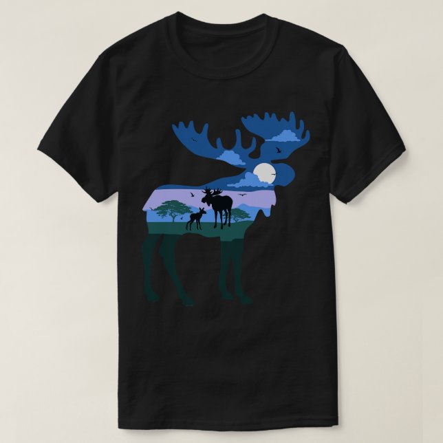 Elk Sweden Illustration  T-Shirt (Design Front)