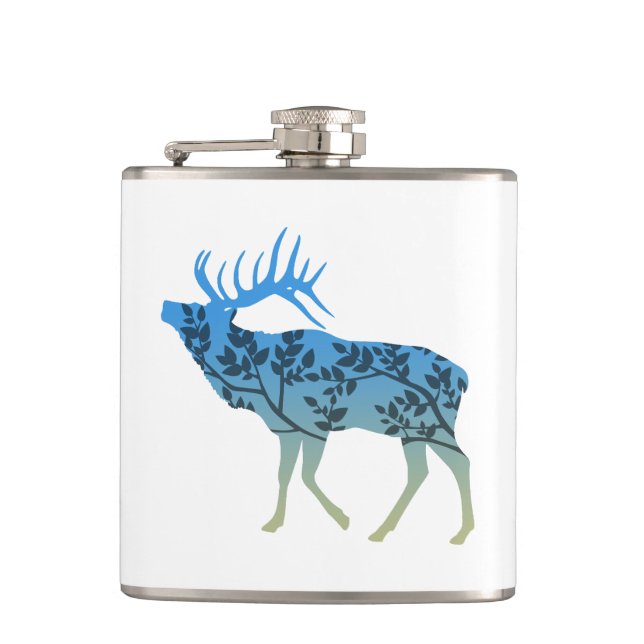 Elk Tree Hip Flask (Front)