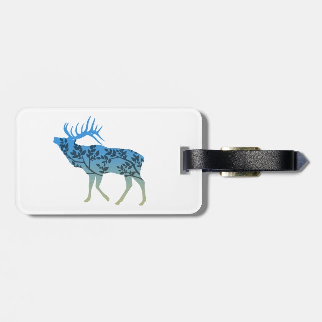 Elk Tree Luggage Tag (Back Horizontal)