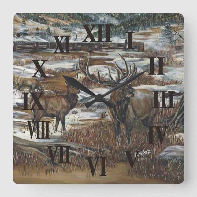 Elk wall clock (Front)