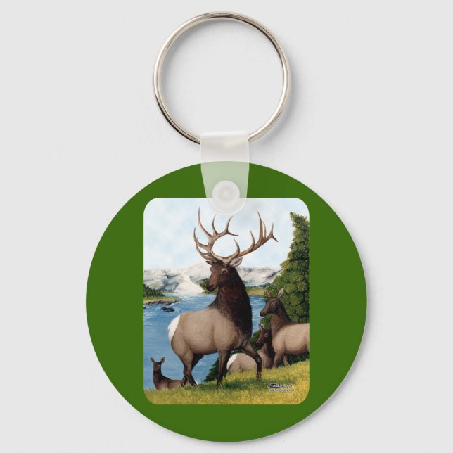 Elk Wapiti Key Ring (Front)