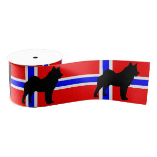 elkie silo on norway-flag grosgrain ribbon