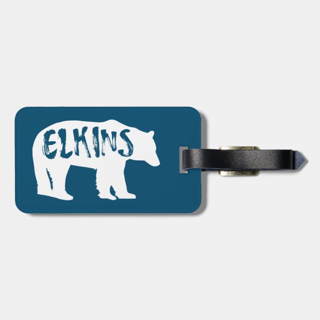 Elkins West Virginia Bear Luggage Tag (Back Horizontal)
